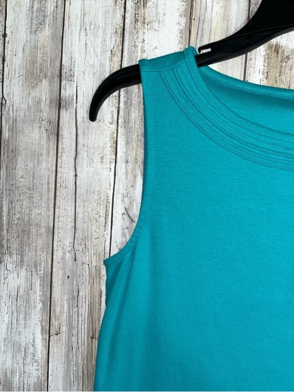 Talbots Teal Sleeveless Cotton Tank Top Women’s M - Picture 3 of 4